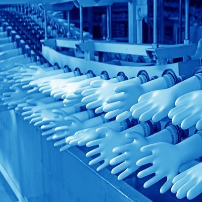 Cadena de producción médica de goma de los guantes del látex 380V 50-200KW
