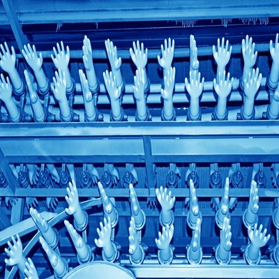 Cadena de producción médica de goma de los guantes del látex médico
