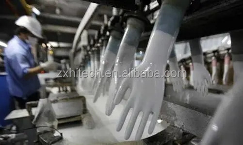 cadena de producción línea médica de la fabricación de la maquinaria de los guantes de la fábrica de los guantes de los guantes